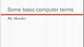 Basic Computer Terms