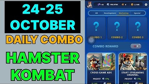 HAMSTER KOMBAT GAMEDEV DAILY COMBO | HAMSTER KOMBAT DAILY COMBO | 24 OCTOBER HAMSTER DAILY COMBO