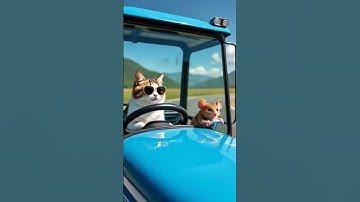 cat and mouse tractor driving #shorts #youtube #trending #shorts #cat #mouse #ai