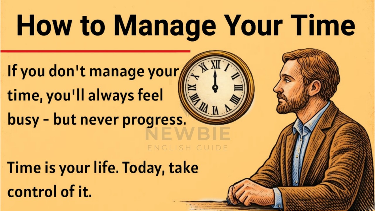 How to Manage Your Time -  10 Time Management Tips || Improve Your English Fluency ✅️