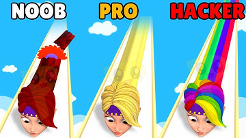 NOOB vs PRO vs HACKER in Beauty Hair Stack