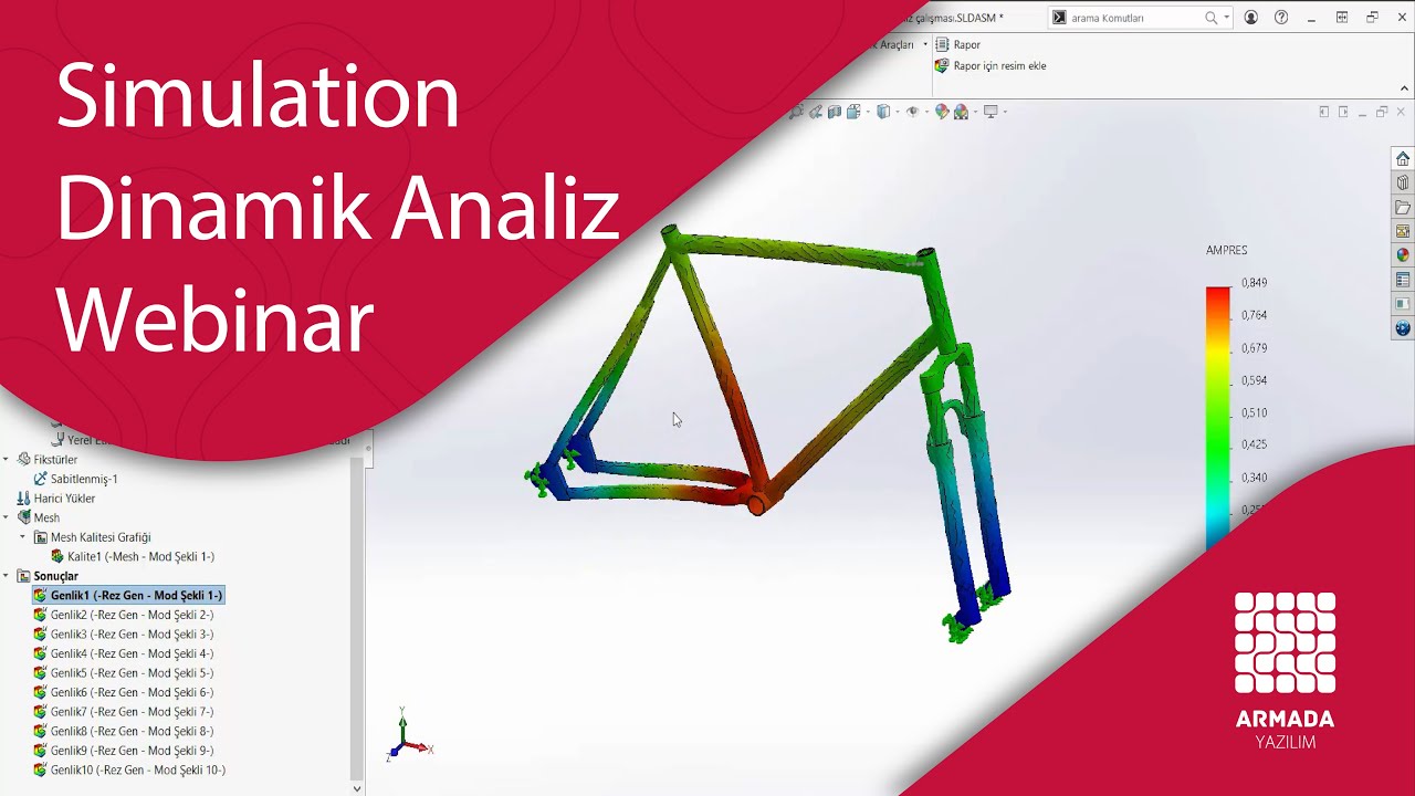 SOLIDWORKS Simulation Dinamik Analiz Webinar | Solidworks Analiz ...