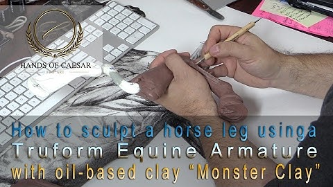 How to sculpt a horse leg using a Truform Equine Armature with oil-based clay “Monster Clay”