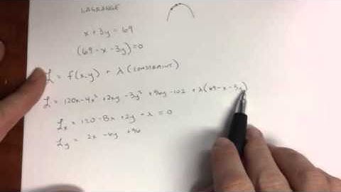 Chapter 3.4 Constrained Optimization Lagrange