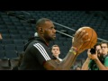 Jr. NBA Reporter Miles Brown interviews Stephen Curry at the NBA Finals