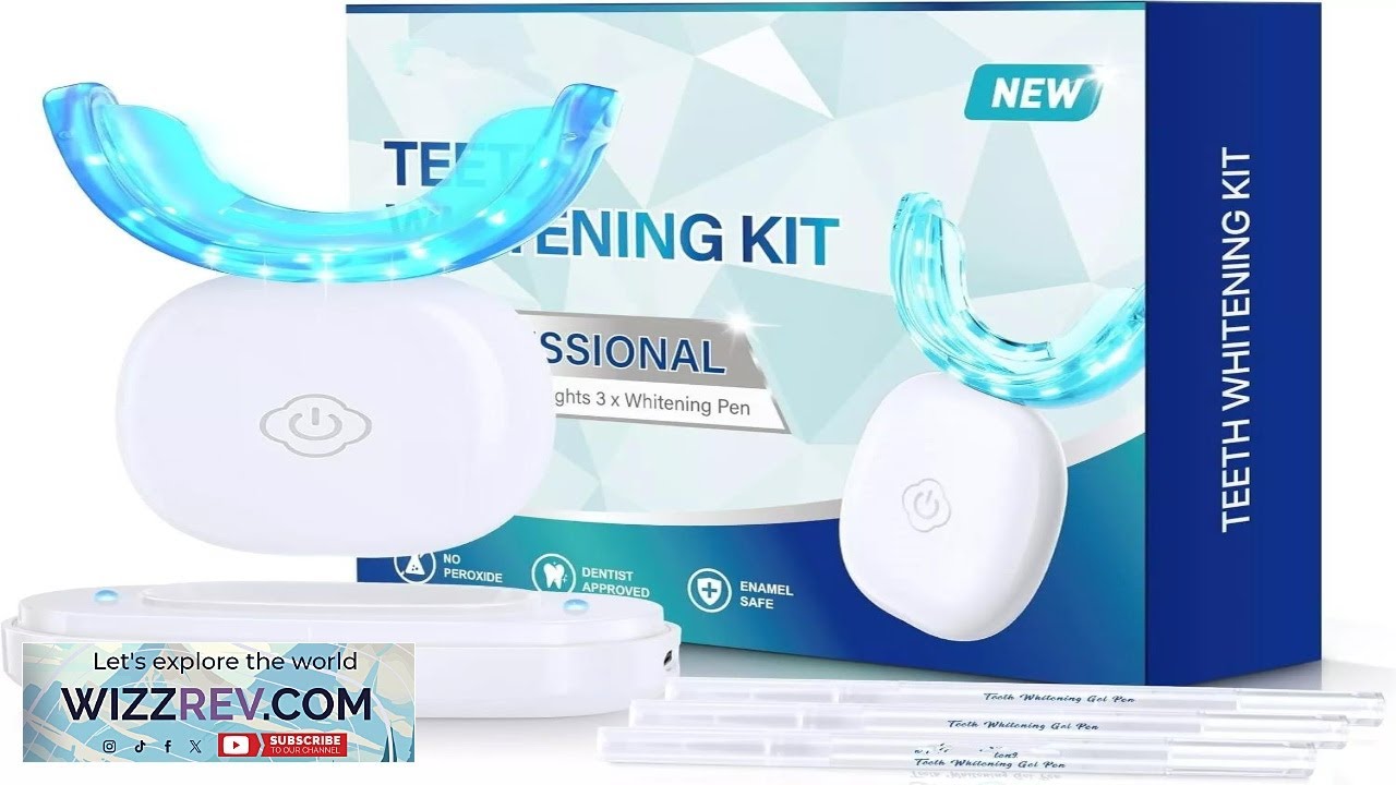 Teeth Whitening Kit with Gel Pen: 32X LED Light Non Sensitive Tooth Whitener