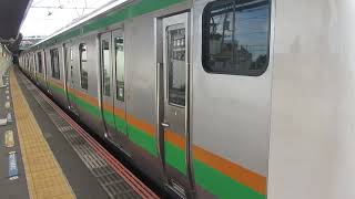 【逗子～宇都宮間各駅停車】湘南新宿ライン宇都宮線直通普通宇都宮行きE233系3000番台E-53編成(線路モニタリング装置搭載車)+E-09編成15両　新川崎駅発車