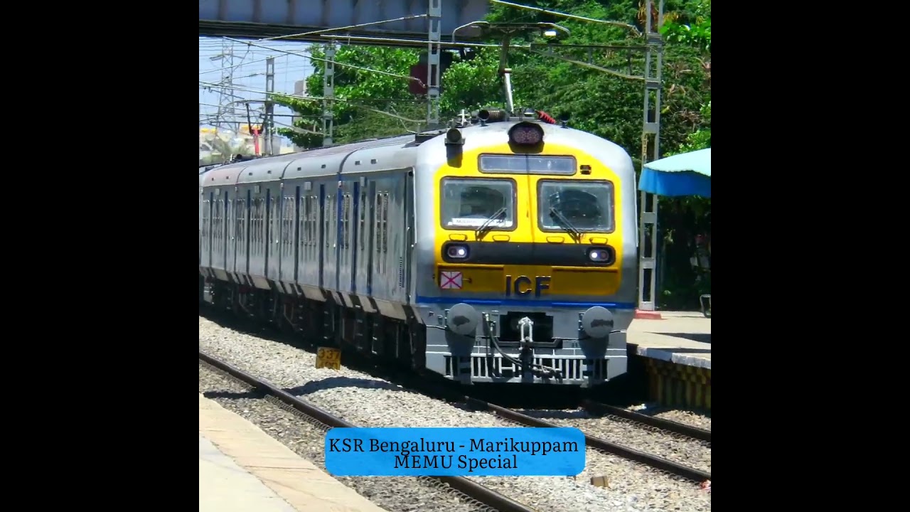KSR Bengaluru - Marikuppam MEMU Train 🚆| Indian Railways | 