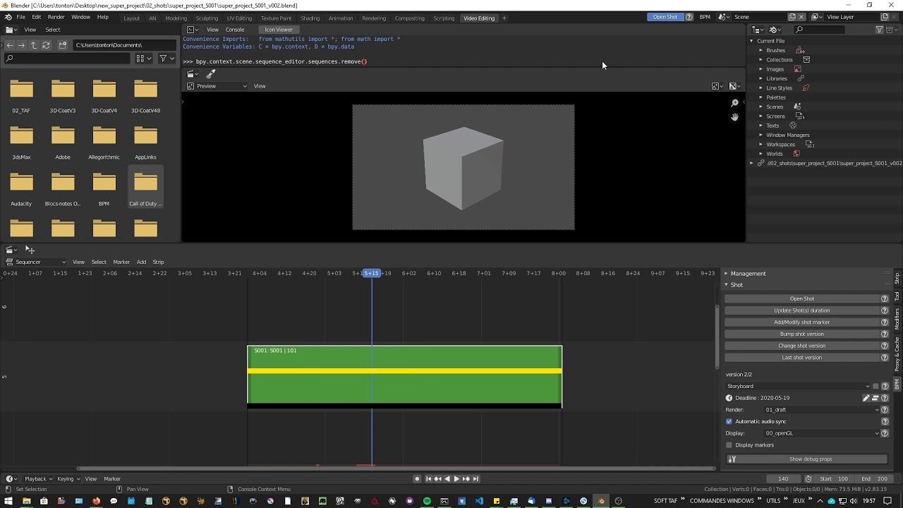 Blender Project Manager 04 Shot Versions YouTube