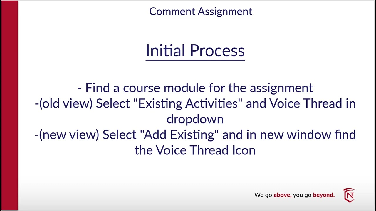 Creating various assignments in Voice Thread