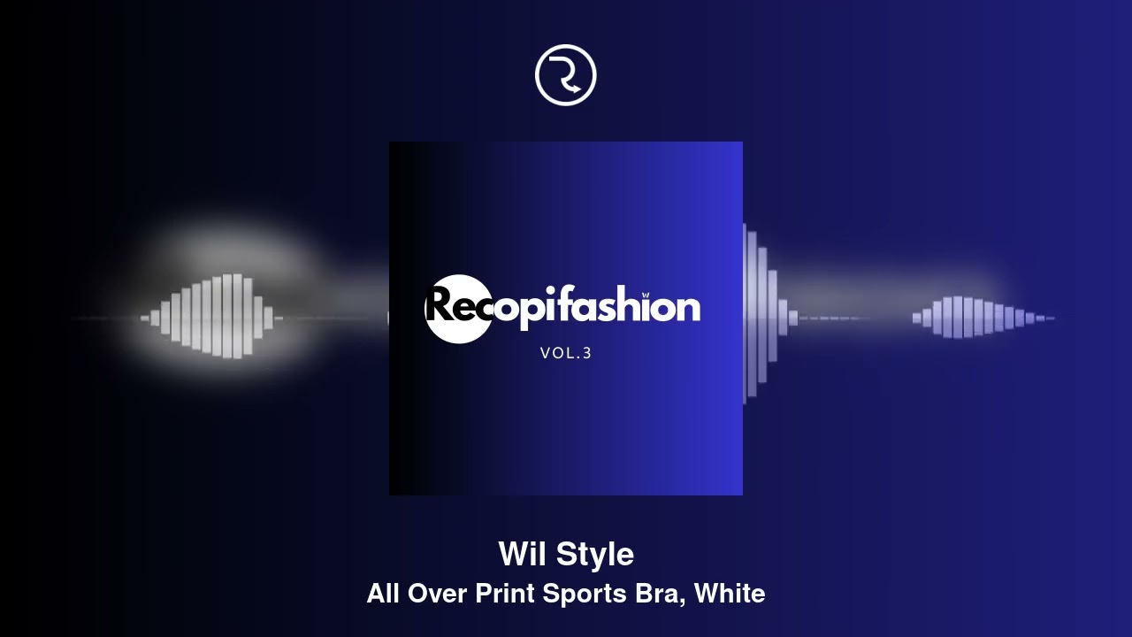 Wil Style - All Over Print Sports Bra, White (Audio)