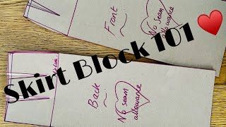 Beginner Pattern Drafting - Skirt Block 101! How To Create A Skirt Block to Your Measurements! 🪡🧵