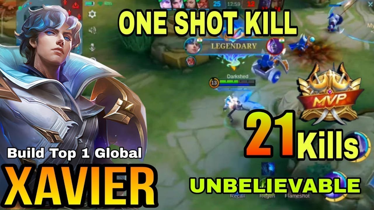 21 Kills!! Xavier one shot Combo Xavier Best Build 2023 Build Top 1