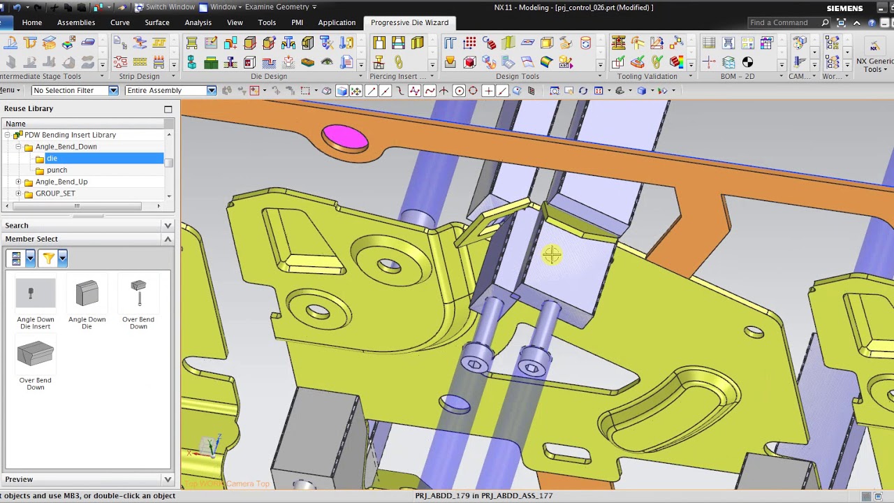 NX Progressive Die Wizard (PDW) : STEP 08 - Inserting Bending Punch ...