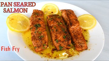 Easy Pan Seared Salmon Recipe with Lemon Butter | Crispy & Juicy Roasted Salmon Fried Fish
