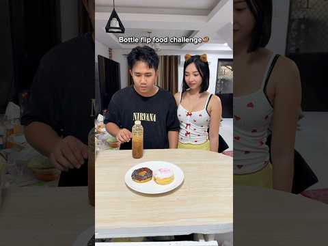 Bottle flip food challenge🤗 #shorts  #funny