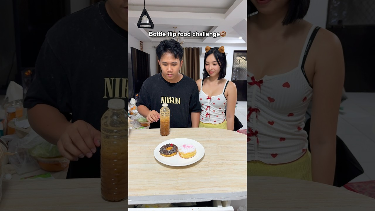 Bottle flip food challenge🤗 #shorts  #funny