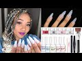 First Time Doing a FULL SET + Tips (Glitter Dip Nails)| Azure Dip Powder Starter Kit Demo &amp; Review