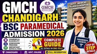 Gmch chandigarh bsc paramedical admission l Full Process l Medical l Admission