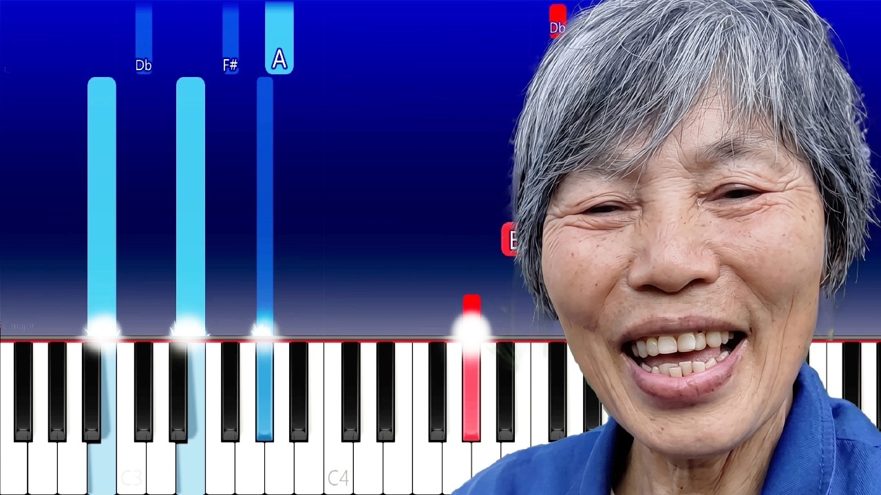 Chinese Old Lady Singing Meme (Piano Tutorial)