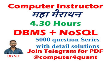 computer instructor important questions DBMS Maha marathon | Rajasthan Basic Computer Instructor
