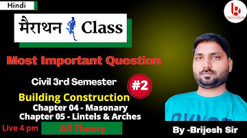 Building Construction #2 | All Theory | Most Important Question Civil 3rd Semester by Brijesh sir