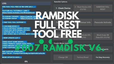 RAMDISK FULL REST TOOL Hasan Techs 2024 | 007 Ramdisk V6.6 Free Tool | IOS 15/16 NEW UPDATE 6.6V
