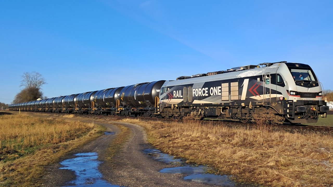 RailForceOne mit Rail4Ward Kesselzug - Bahnverkehr rund um Bhf Altötting, Kreuzungen und Abfahrten 