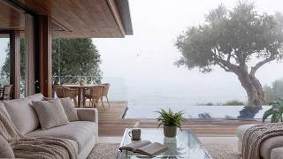 Peaceful Summer Jazz Melody | Calm Jazz With Breeze Ocean Ambience By Seaside For Slow Down Thoughts