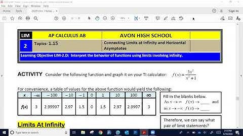 Topic 1.15: Limits at Infinity_Ex.1-8
