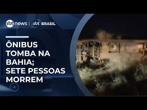 Bus overturns in Bahia, leaving dead and injured | #SBTBrasil