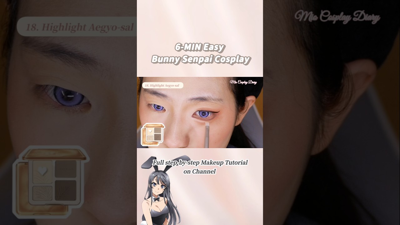 6-MIN Easy Bunny Senpai Cosplay Makeup Tutorial🐰💕 #bunnysenpai #sakurajimamai