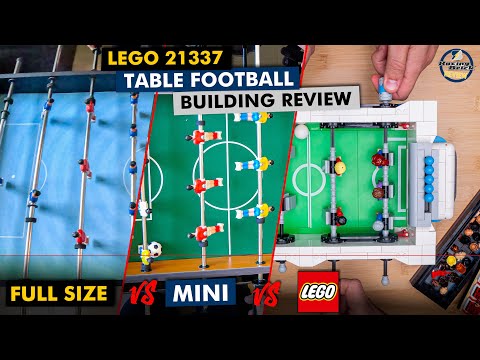 YouTube thumbnail: LEGO Ideas 21337 Table Football detailed building review &amp; comparison