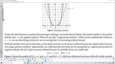 Math 10 5.2 Identifying End Behavior of Power Functions