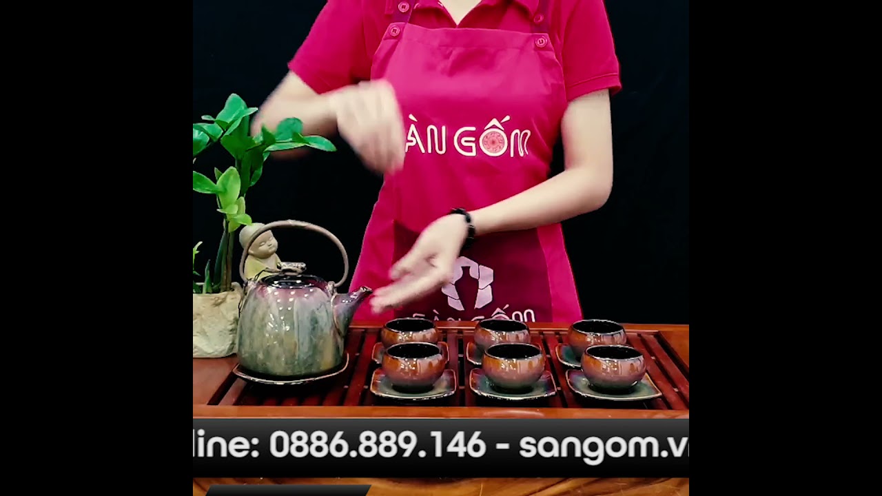 Bộ ấm chén Bát Tràng - Không Gian Gốm - Đà Nẵng
