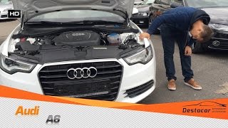 Обзор на Audi A6 2013 белая, крашеная, салон убитый.