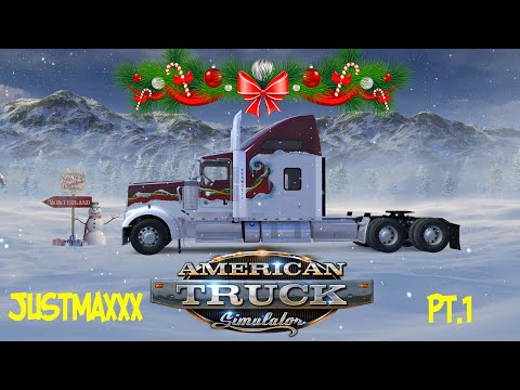 Видео: Отправляемся за океан (American Truck Simulator Kansas DLC + Xmas event)