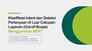 KLASIFIKASI INTENT PENGGUNA MENGGUNAKAN MODEL BERT - UNIVERSITAS TELKOM