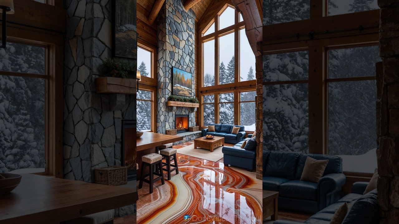 Cozy Cabin Vibes: Winter Wonderland Fireplace Experience
