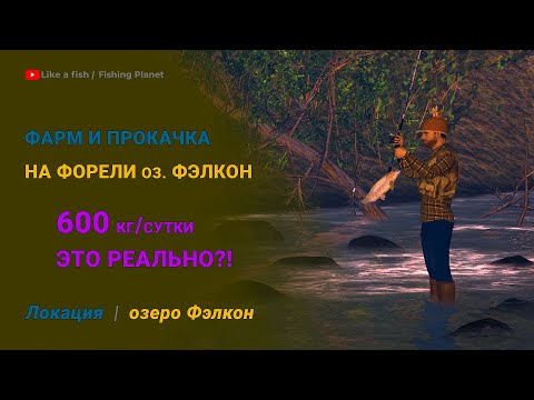 Видео: Fishing Planet - Фарм и прокачка на форели озера Фэлкон