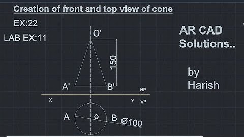 AutoCAD 2D Creation of Front and Top view of Cone || Ex.no.22