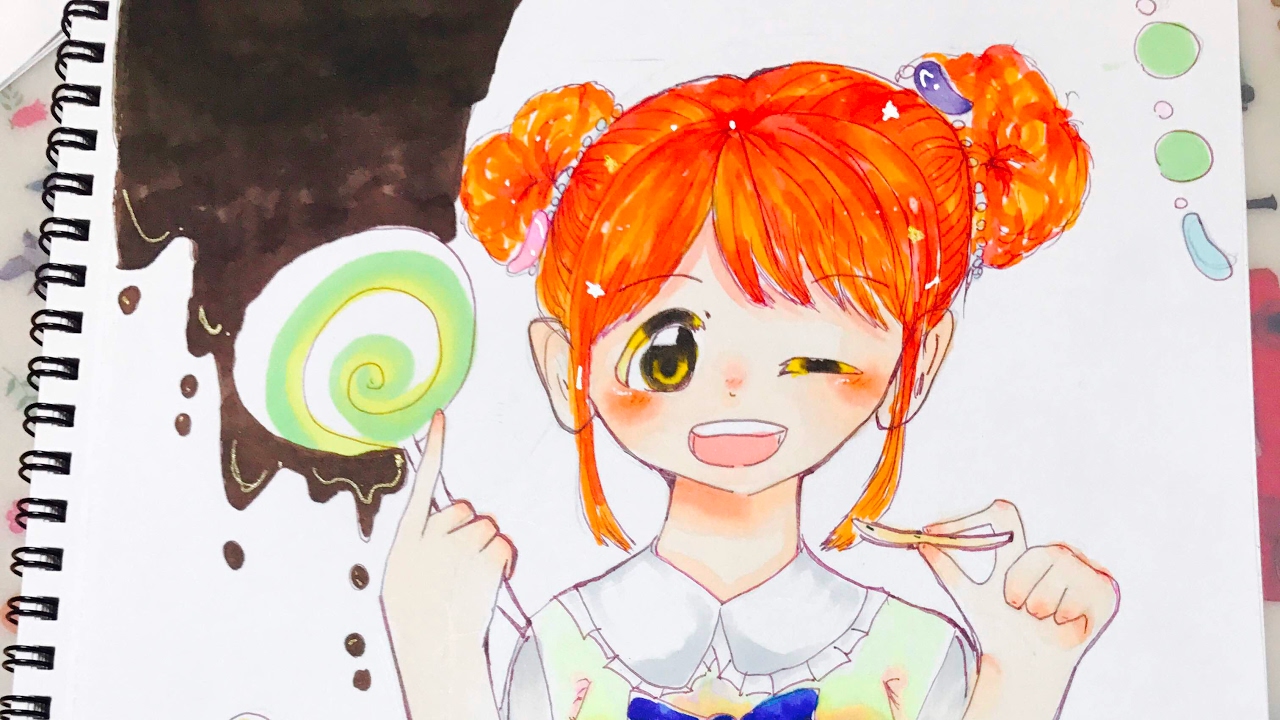 お菓子の国の女の子風に描いてみた イラストメイキング Youtube