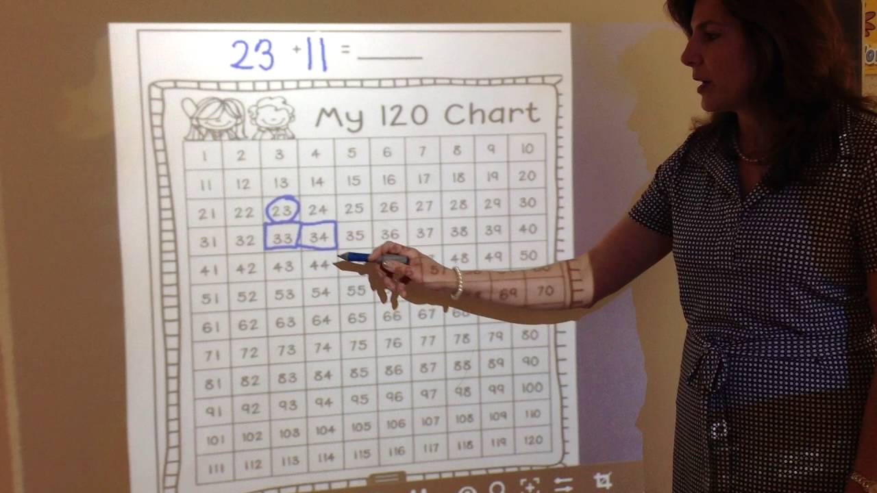 two digit addition using the 120 chart youtube 120 chart