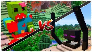 👉 Casa de ZOMBIE vs casa de ENDERMAN - MINECRAFT