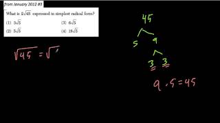 #12 Simplest radical form - Integrated Algebra January 2012 #3