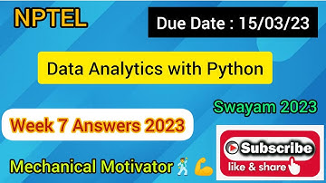 Data Analytics with Python | Week 7 Quiz | Assignment 7 Solution | NPTEL | SWAYAM 2023