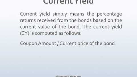 Bond Current Yield