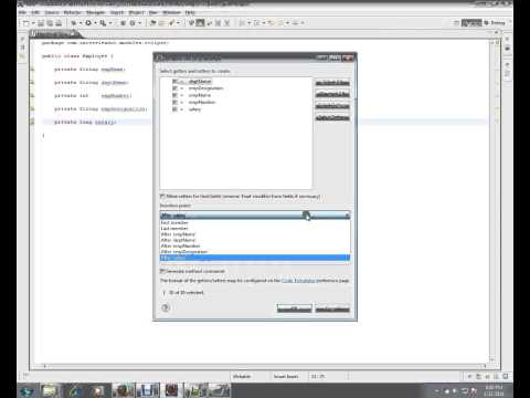 Generate Getters and Setters In Eclipse