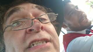 Gus from Venezuela, takes me for a ride to Town Square on the Blue 1903 Horseless Carriage!