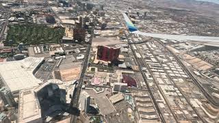 Amazing Las Vegas departure circling the Strip on Alaska Airlines Flight 707 Takeoff Runway 1-R